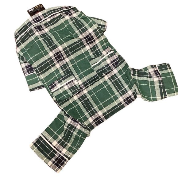 🎈Green Plaid Flannel Dog Pajamas - Picture 2 of 10